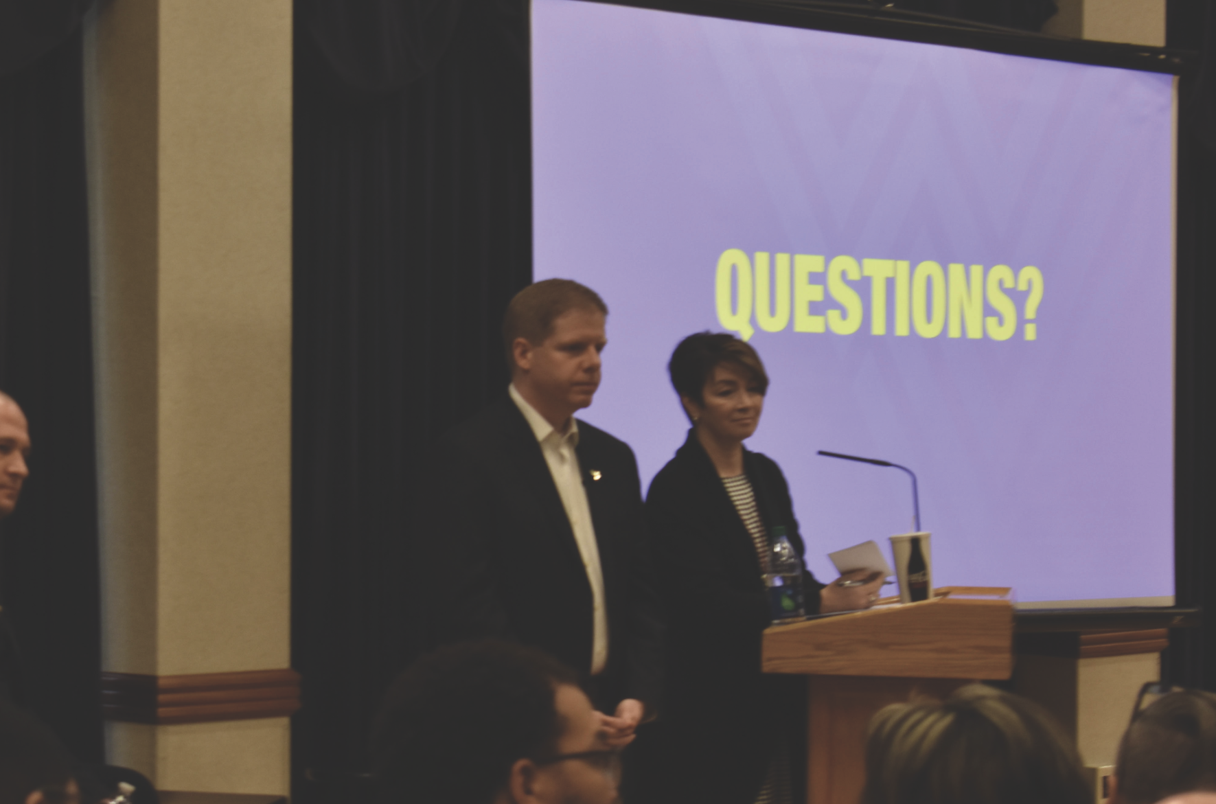 Vice President for Strategic Initiatives Rob Alsop spoke to a crowd Friday afternoon about the details of House Bill 2519 in the Mountainlair Ballrooms.